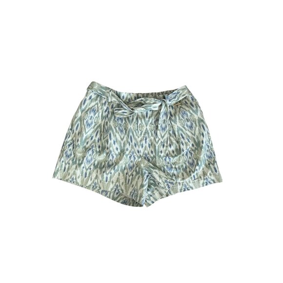 MARC NEW YORK Blue Green Ikat High Waist Belt Shorts Size Large NEW NWT - Picture 3 of 6